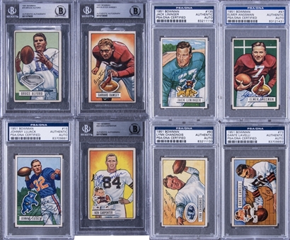 1951 Bowman Football Signed Cards Graded Collection (20 Different) Including Lavelli 